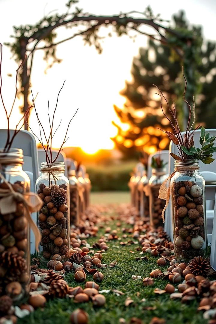 Acorn and Pine Cone Accents - 21 Fall Wedding Décor Ideas