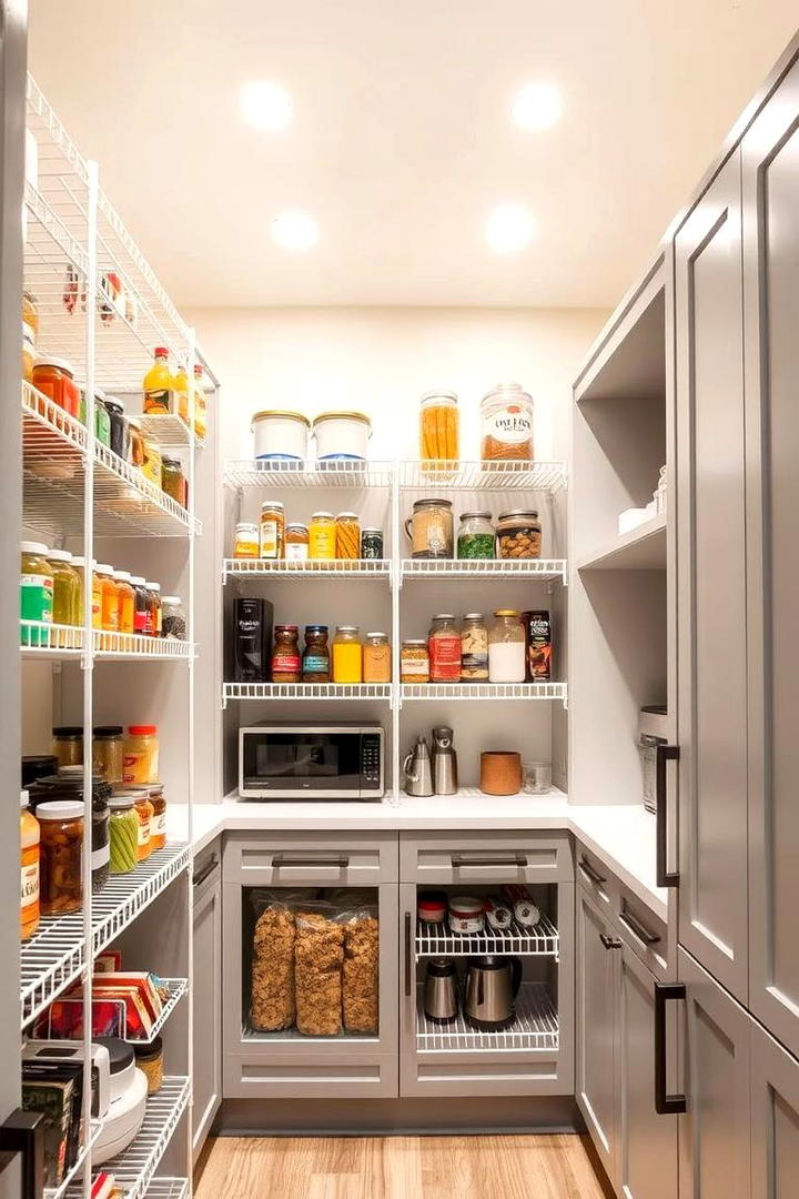 Adjustable Racks for Versatility - 21 Kitchen Pantry Ideas