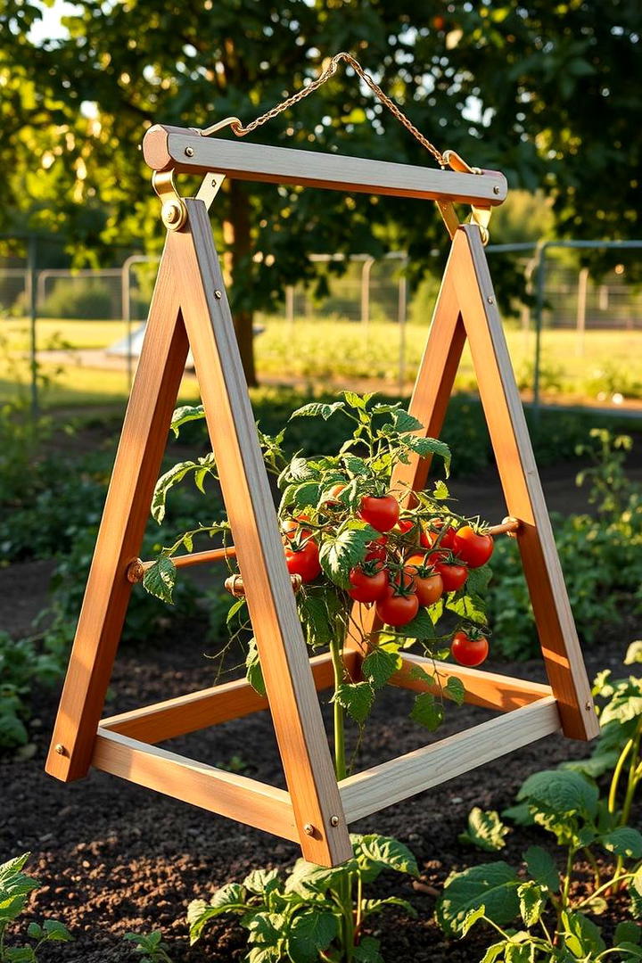 Adjustable Swinging Trellis - 30 Tomato Trellis Ideas