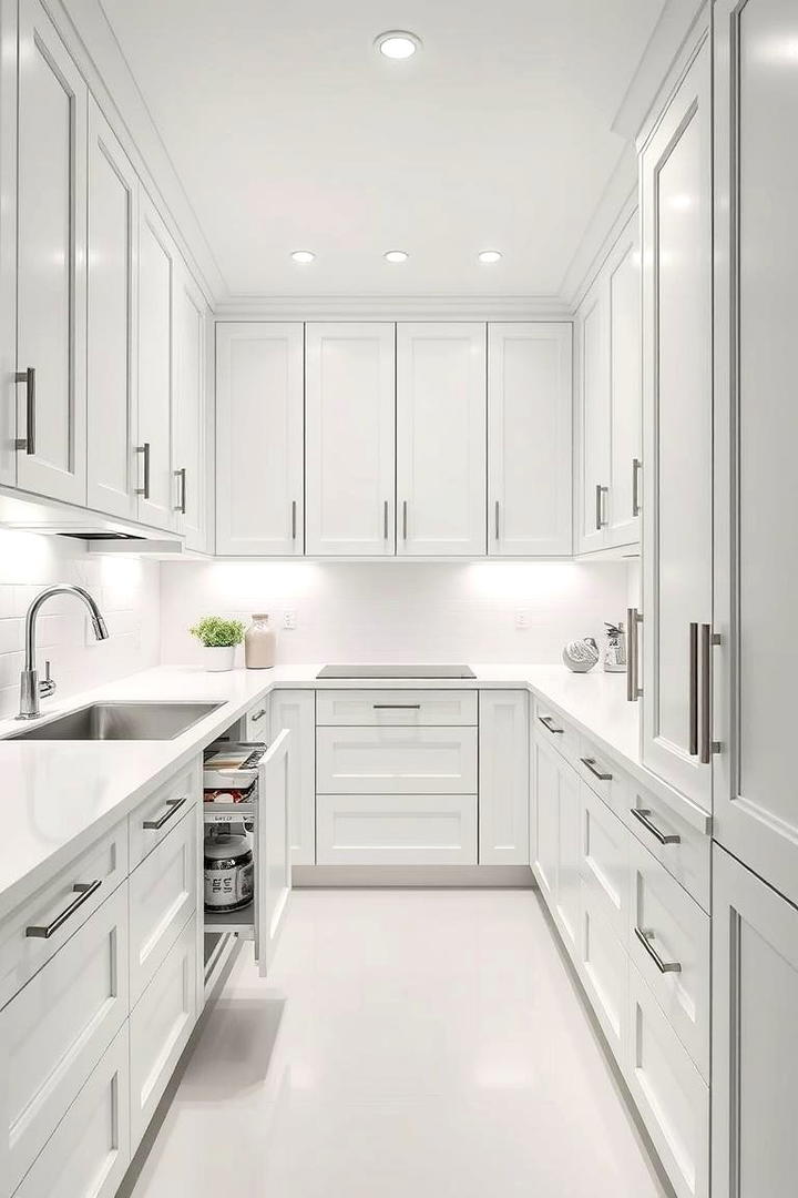 All White with Hidden Storage - 30 Small White Kitchen Ideas