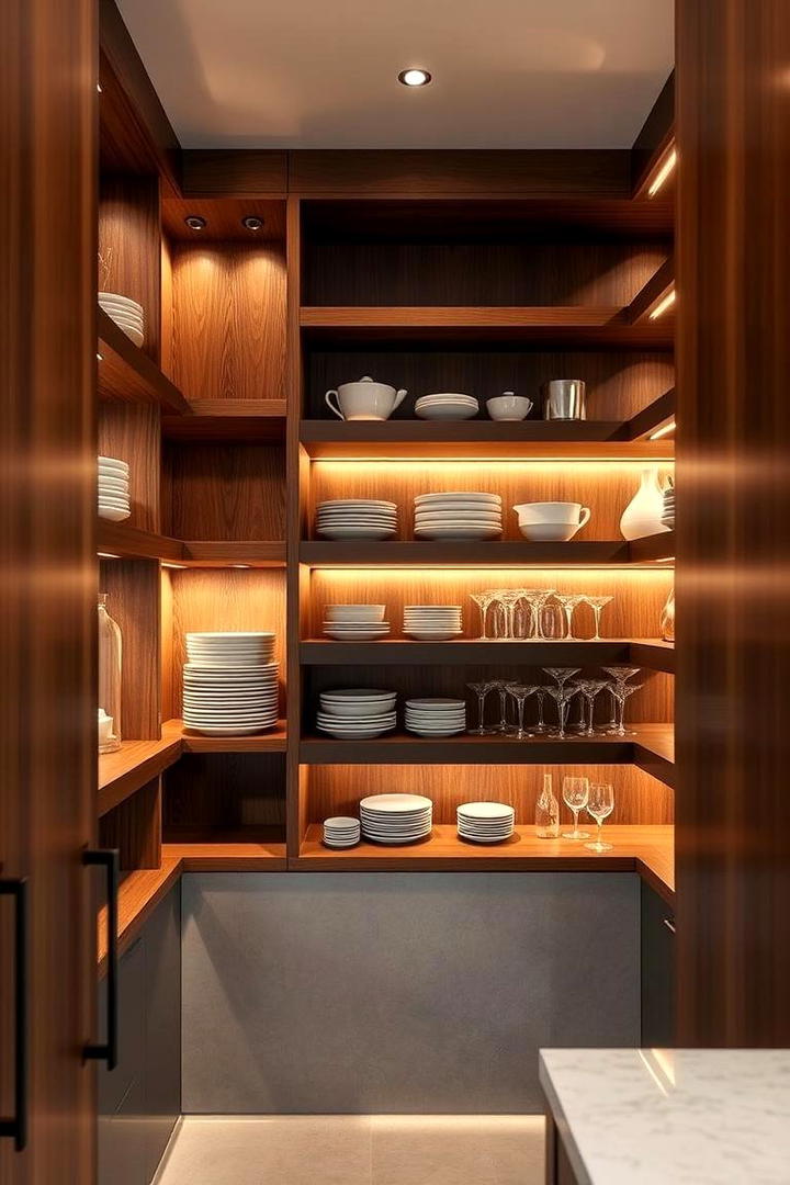 Ambient Built In Lighting - 21 Larder Cupboard and Pantry Ideas for Your Kitchen