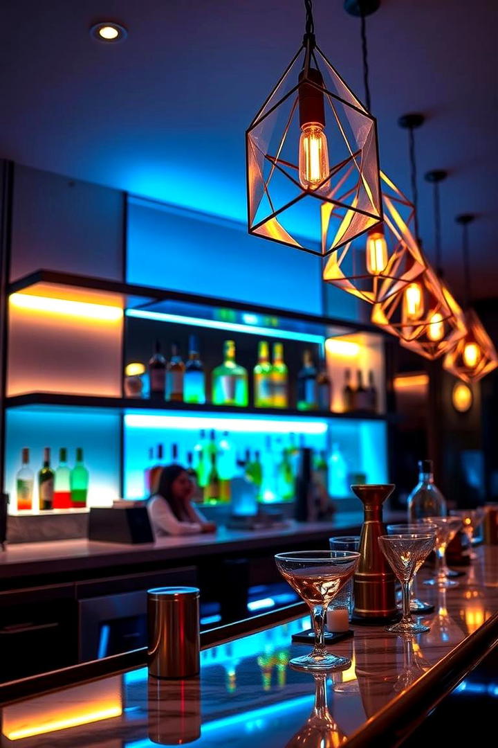 Ambient Lighting Bar - 30 Home Bar Ideas On A Budget