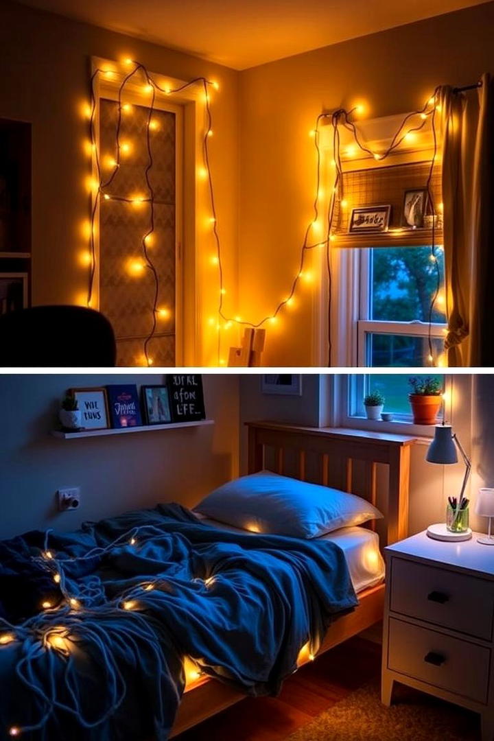 Ambient String Light Setups - 21 Dorm Room Decorating Ideas