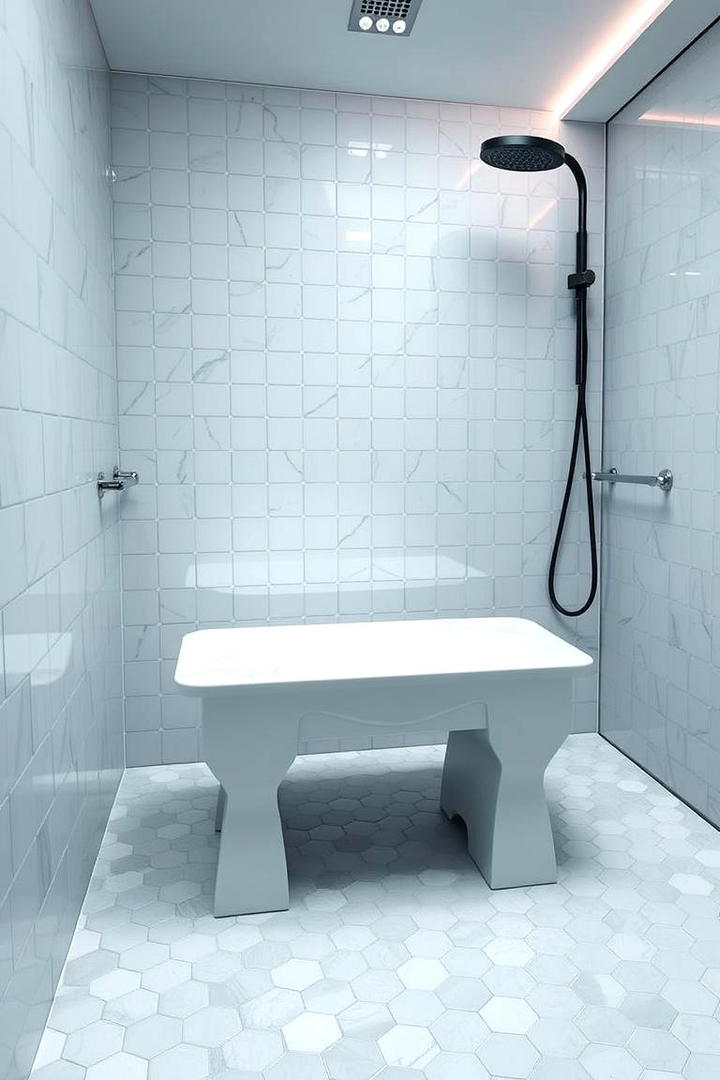 Antimicrobial Resin Bench - 30 Shower Bench Ideas