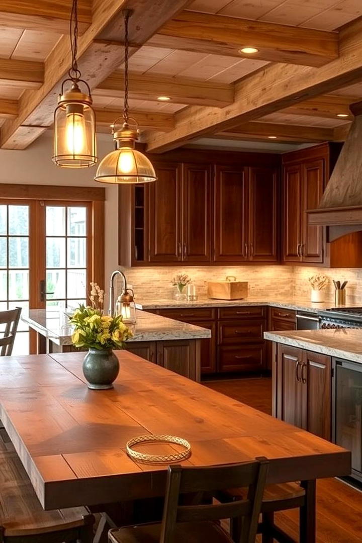 Antique Brass Lighting Fixtures - 30 Cabin Kitchen Ideas