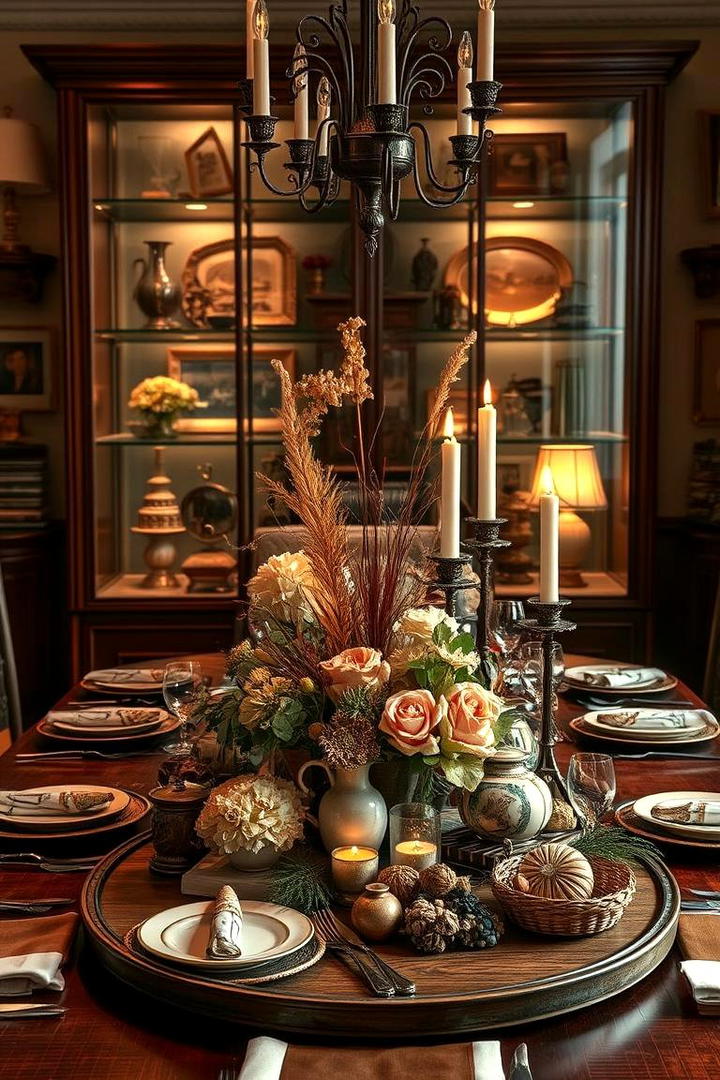 Antique Element Showcase - 21 Dining Table Centerpiece Ideas