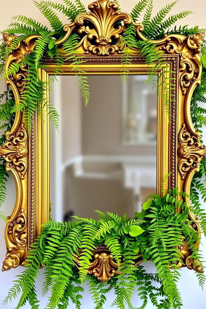 Antique Frame with Wild Greenery - 30 Rustic Wedding Centerpieces