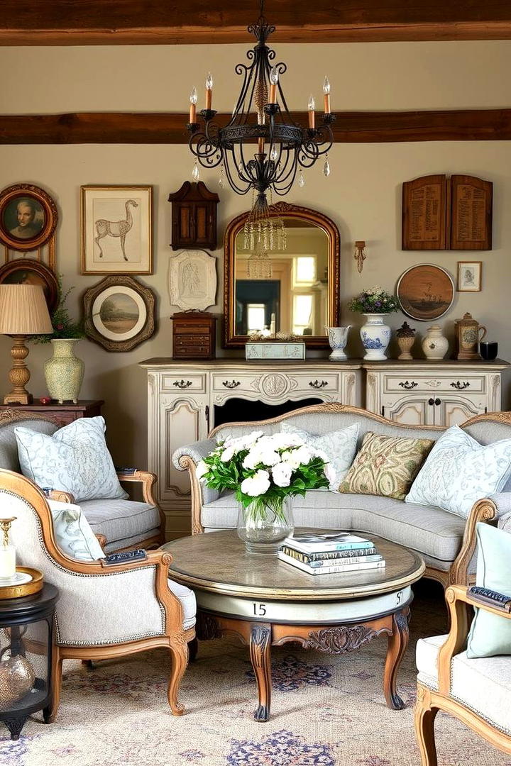 Antique Furniture Flair - 21 French Country Living Room Ideas