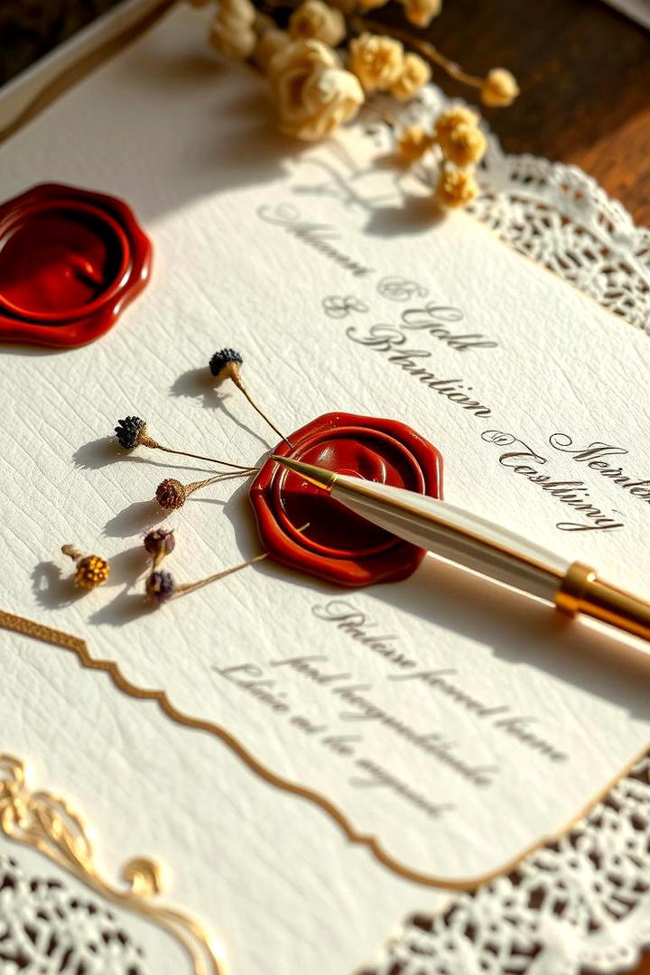 Antique Inspired Wedding Invitations - 30 Bridgerton Wedding Ideas