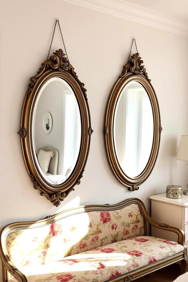 Antique Mirror Accents - 30 Shabby Chic Bedroom Ideas