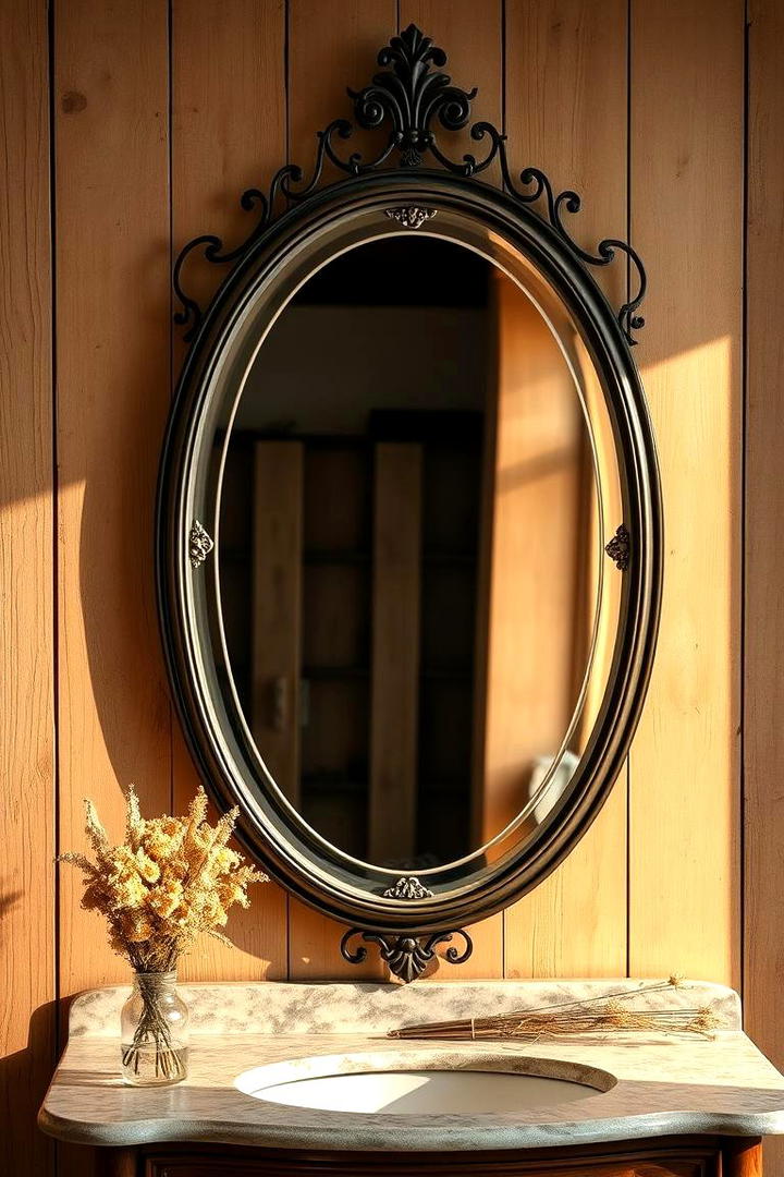 Antique Mirror Accents - 21 Country Bathroom Ideas