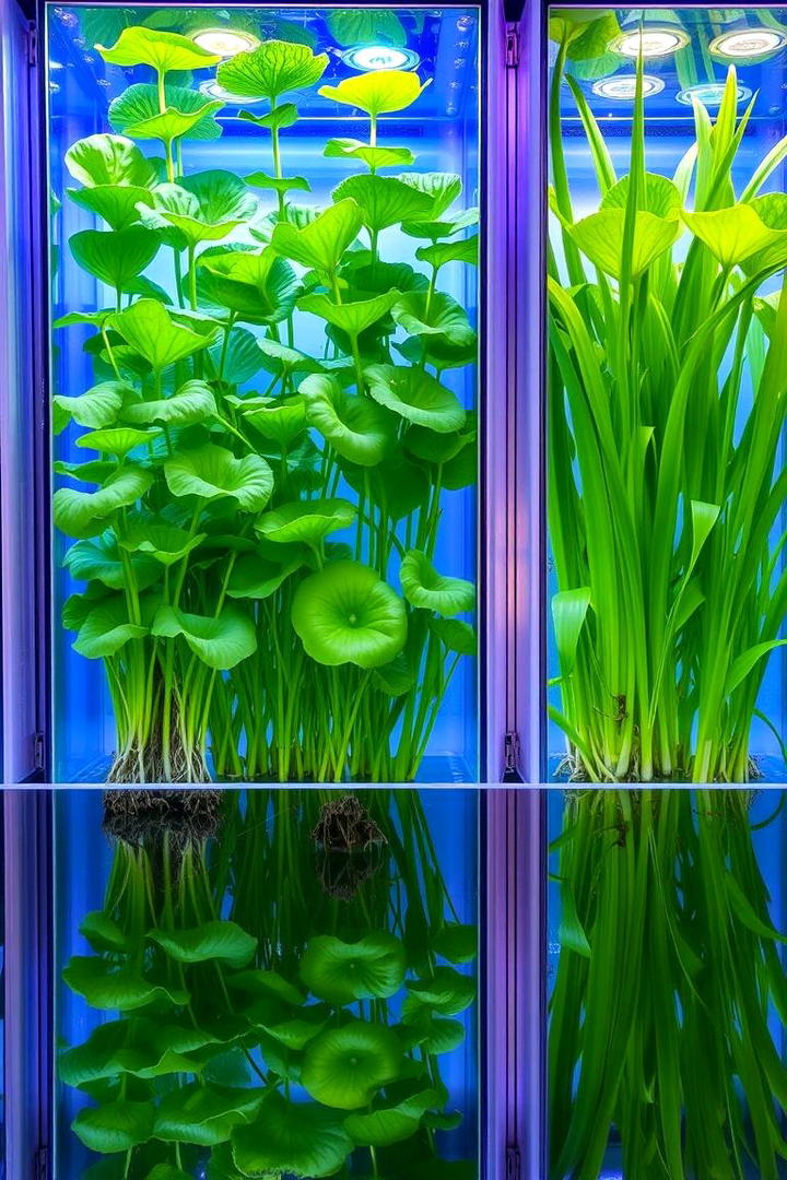 Aquatic Plant Accent - 30 Indoor Plant Wall Ideas