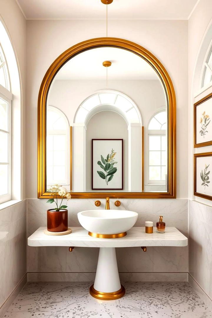 Arched Statement Mirror - 21 Bathroom Mirror Ideas