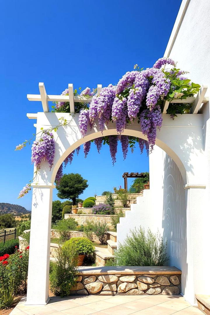 Arched Trellis Charm - 30 Greek Garden Ideas