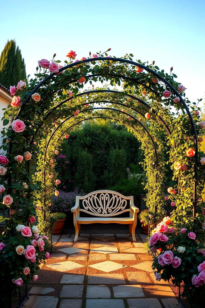 Arched Trellis Designs for Artistic Boundaries - 21 Patio Privacy Ideas