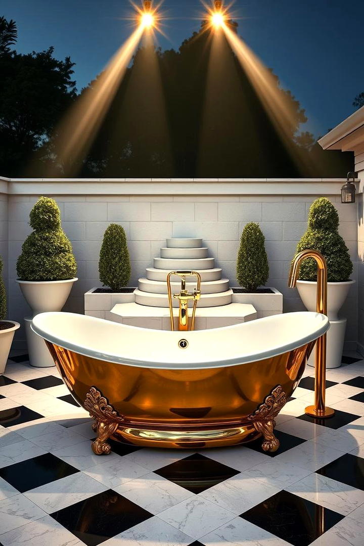 Art Deco Bathtub Experience - 30 Outdoor Bathtub Ideas