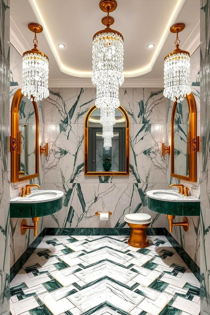 Art Deco Glam Powder Room - 21 Powder Room Ideas