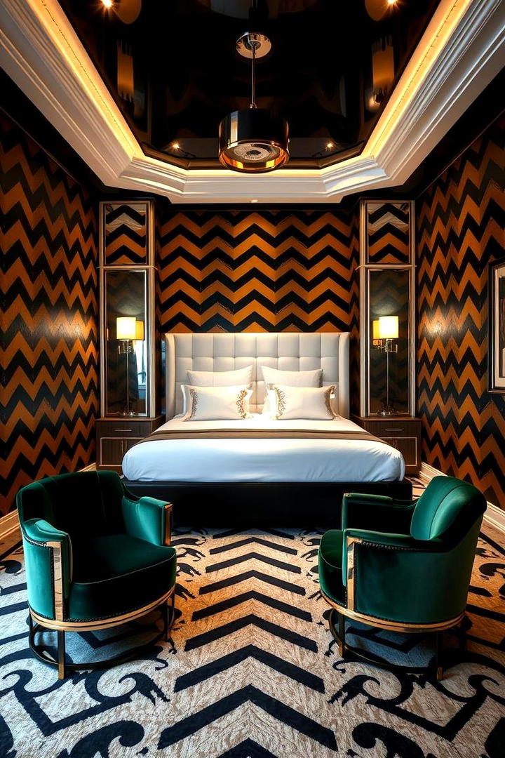 Art Deco Glamour - 21 Bedroom Wallpaper Ideas