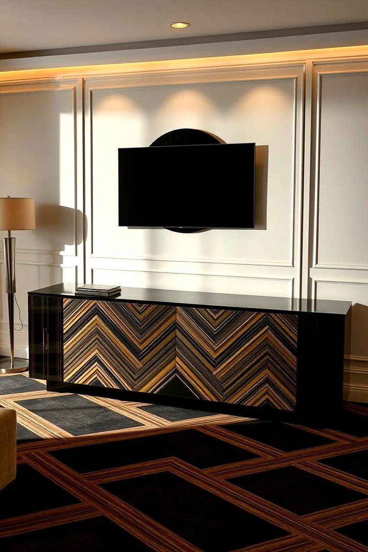 Art Deco Painted Media Console Appeal - 30 Painted Furniture Ideas