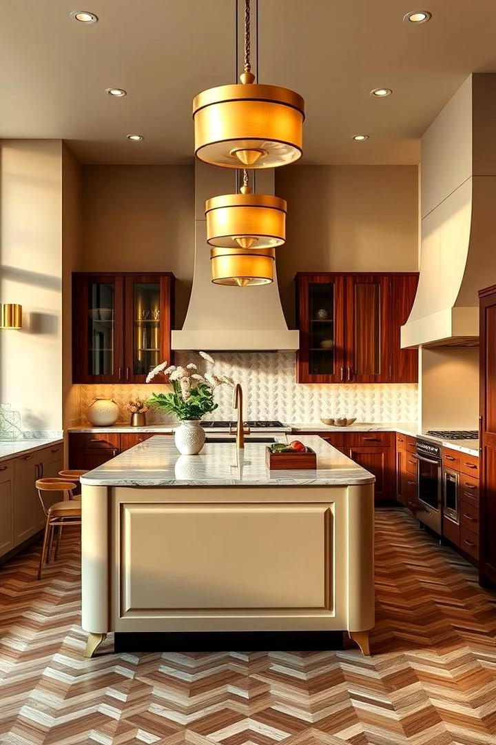 Art Deco Sophistication - 30 Kitchen Island Lighting Ideas