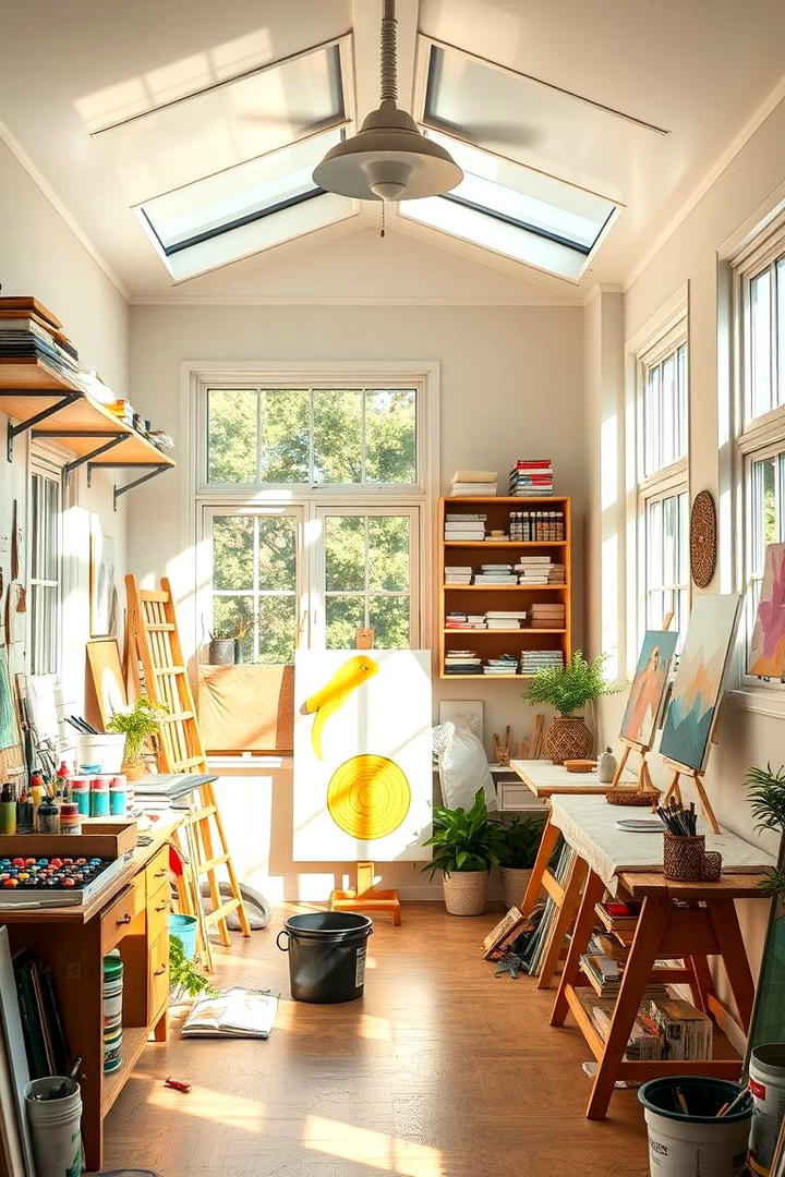 Art Studio Haven - 30 Small Sunroom Ideas