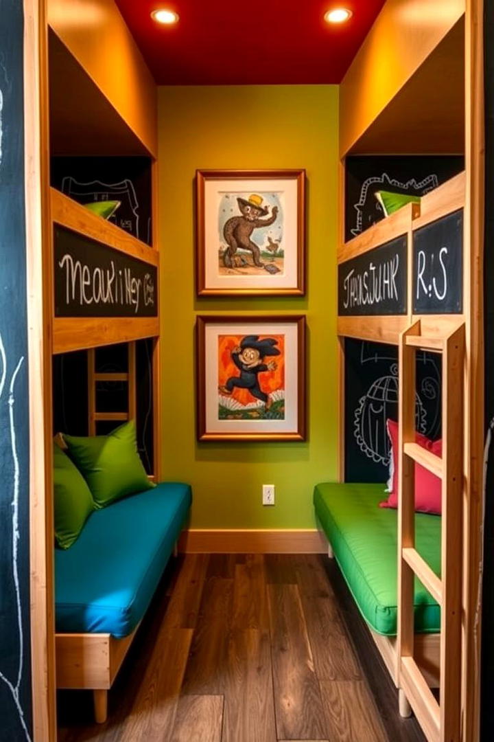 Artful Bunk Room with Creative Storage Solutions - 30 bunk room ideas