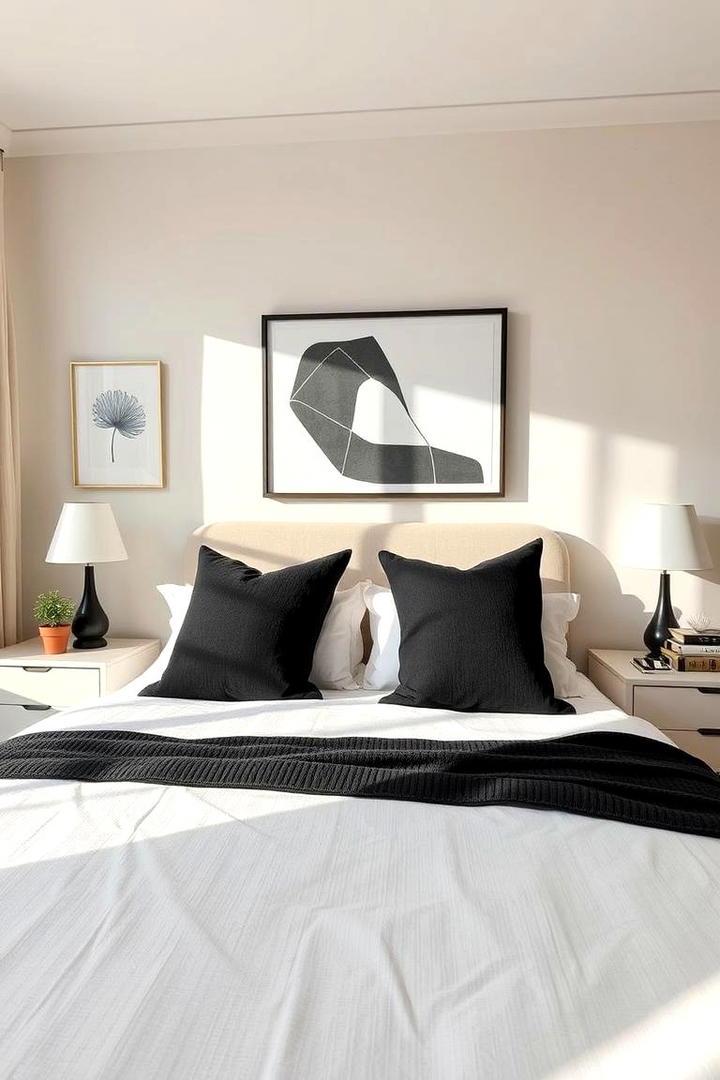 Artful Contrasts A Balanced Blend - 21 Cream and Black Bedroom Ideas