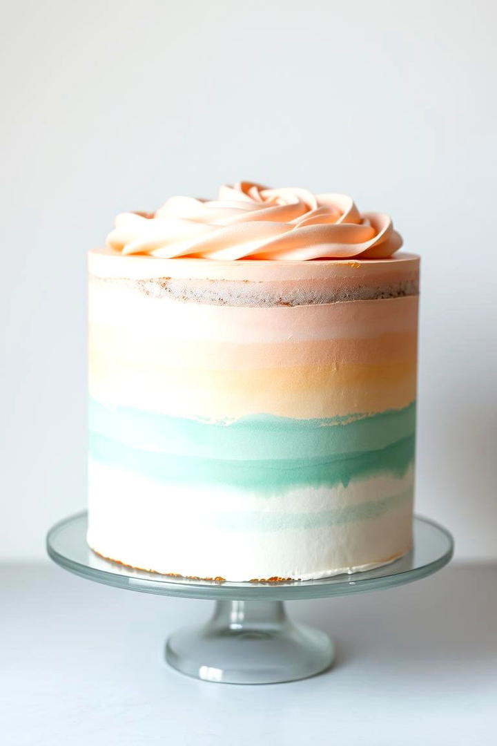 Artful Watercolor Cake - 21 Naked and Semi-naked Wedding Cake Ideas