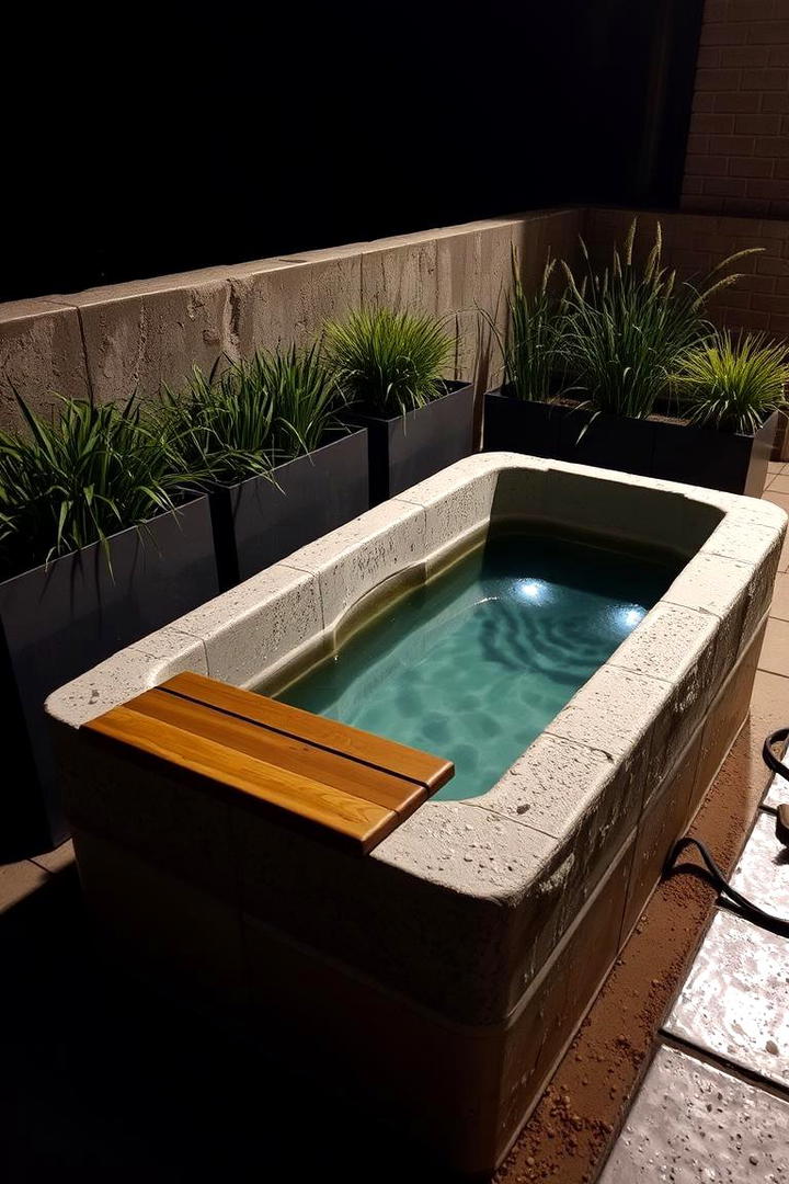 Artisan Concrete Haven - 30 Outdoor Bathtub Ideas