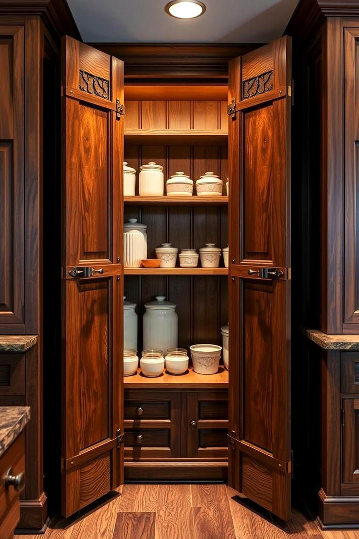 Artisan Crafted Wooden Pantry - 30 Corner Pantry Ideas