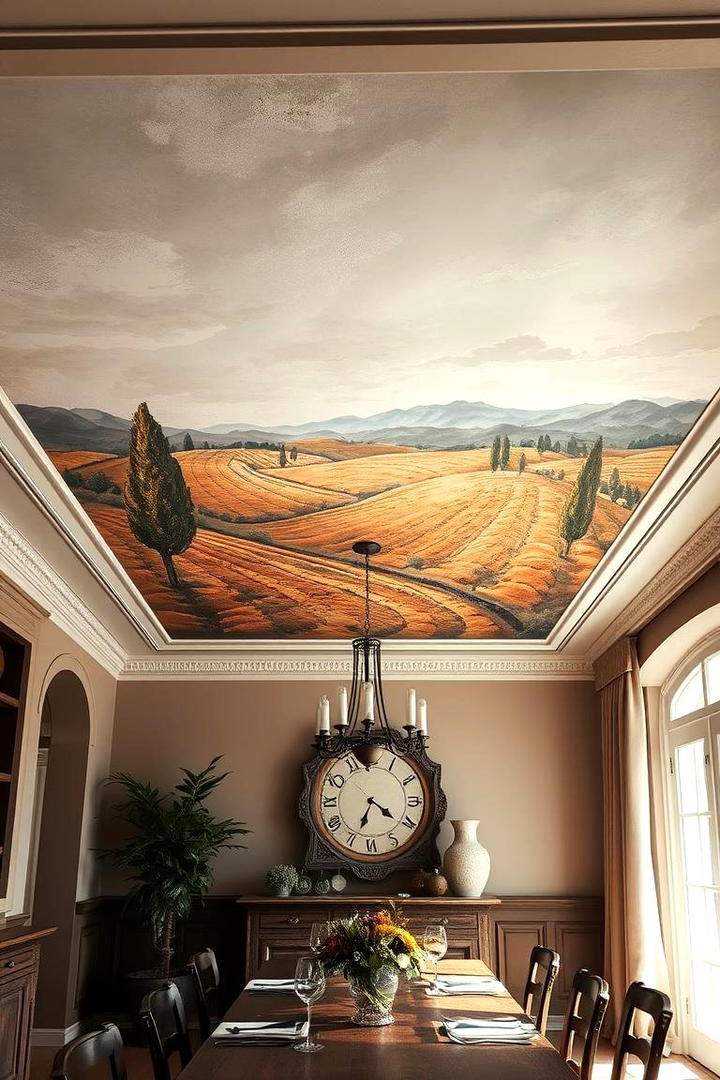 Artisan Hand Painted Scenes - 30 Dining Room Ceiling Ideas