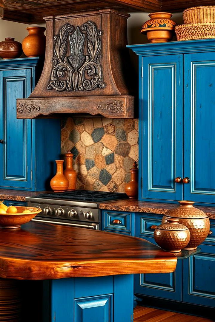 Artisanal Farmhouse Touch - 21 blue farmhouse kitchen cabinets