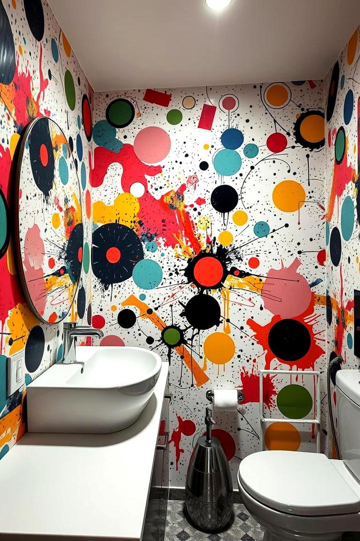 Artistic Abstract Murals - 21 Bathroom Wallpaper Ideas