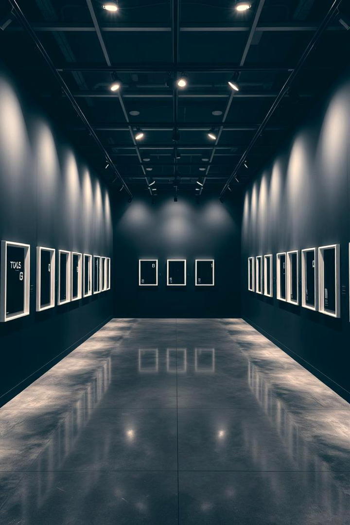 Artistic Black Gallery Space - 21 Black Room Ideas