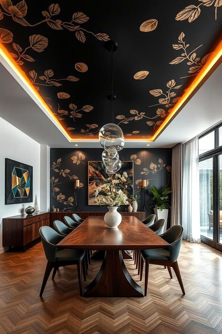 Artistic Black Murals - 30 black ceiling ideas