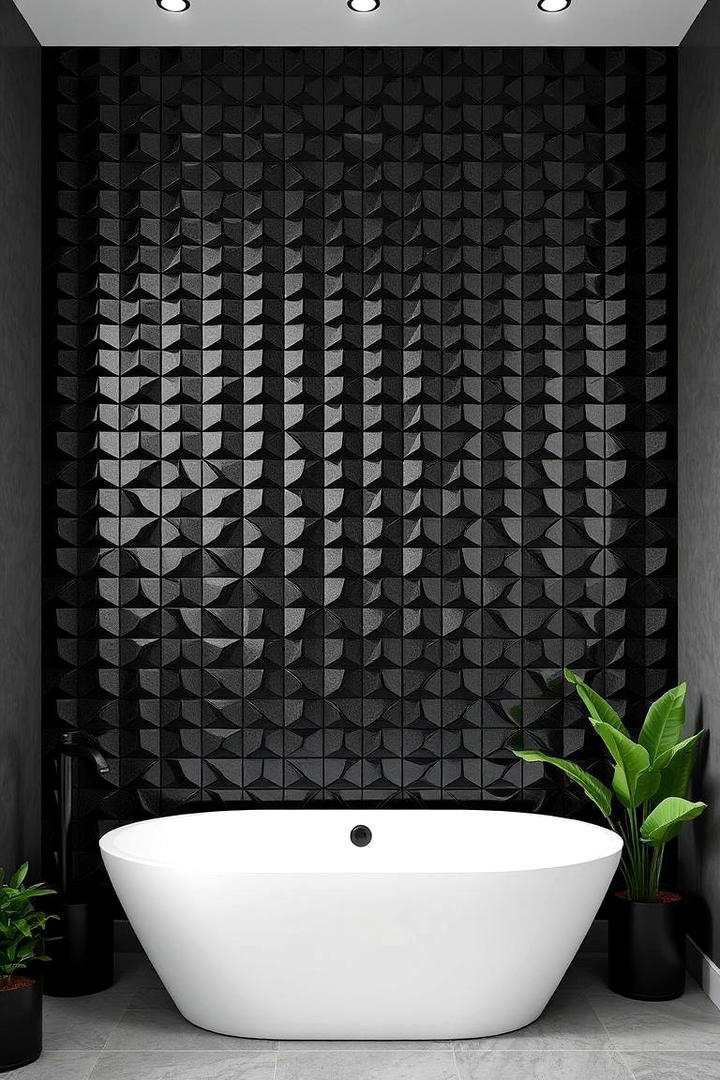 Artistic Black Tile Installations - 21 Black and White Bathroom Ideas