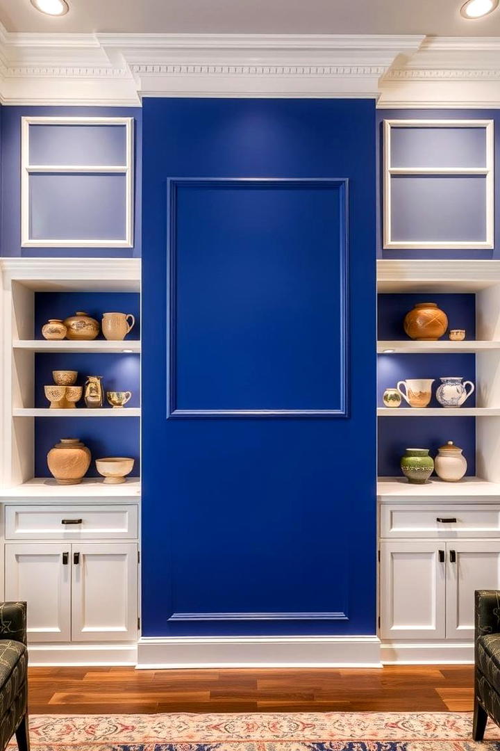 Artistic Blue Accent Walls - 30 Blue and White Decor Ideas