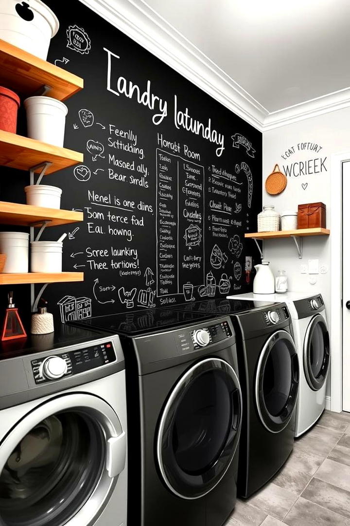 Artistic Chalkboard Walls - 30 Mudroom Laundry Room Ideas