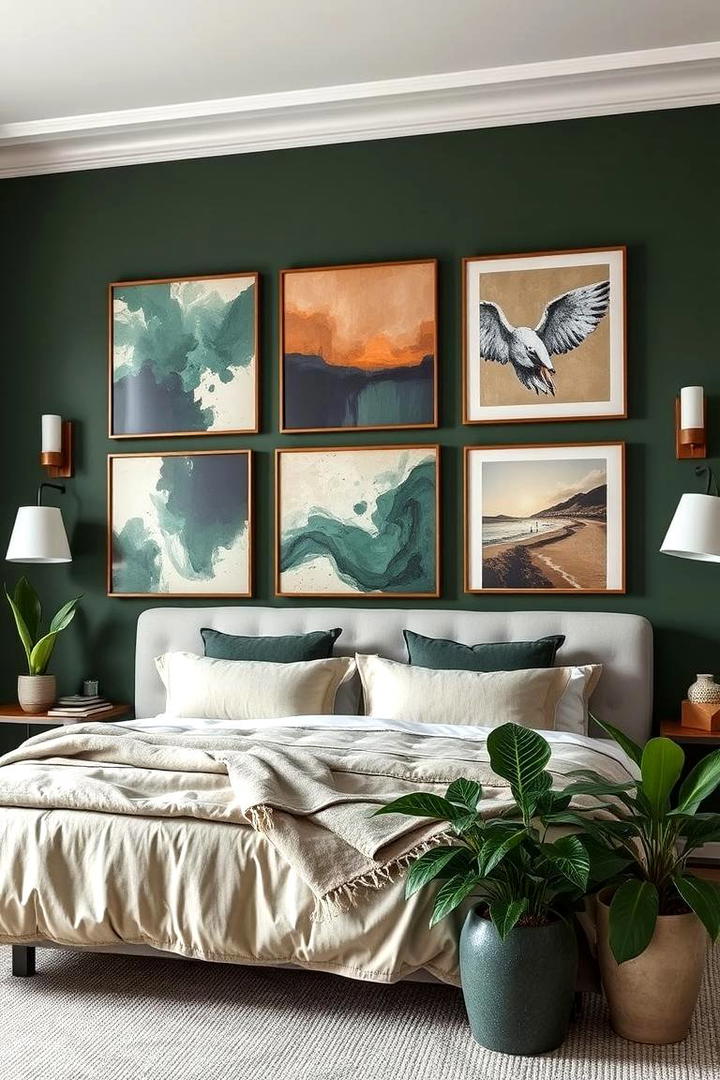 Artistic Dark Green Decor - 21 Dark Green Bedroom Ideas