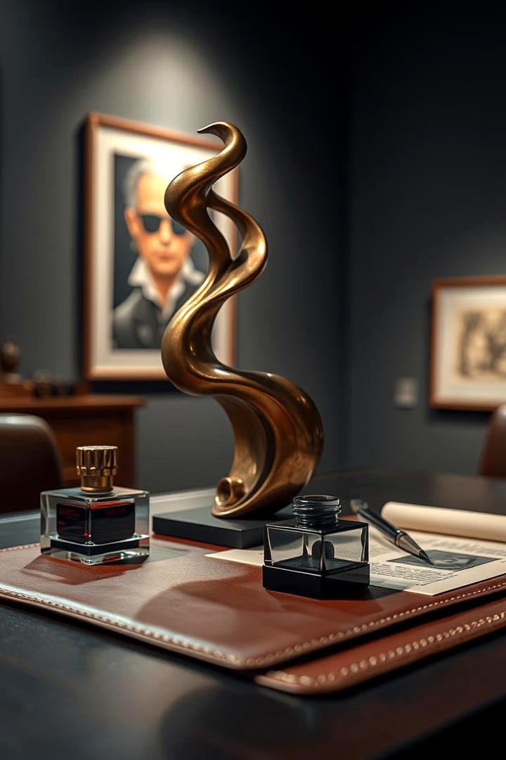 Artistic Desk Sculpture Detail - 30 Desk Decor Ideas