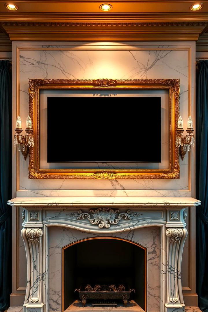 Artistic Frame Enclosure - 21 Tv Over Fireplace Ideas