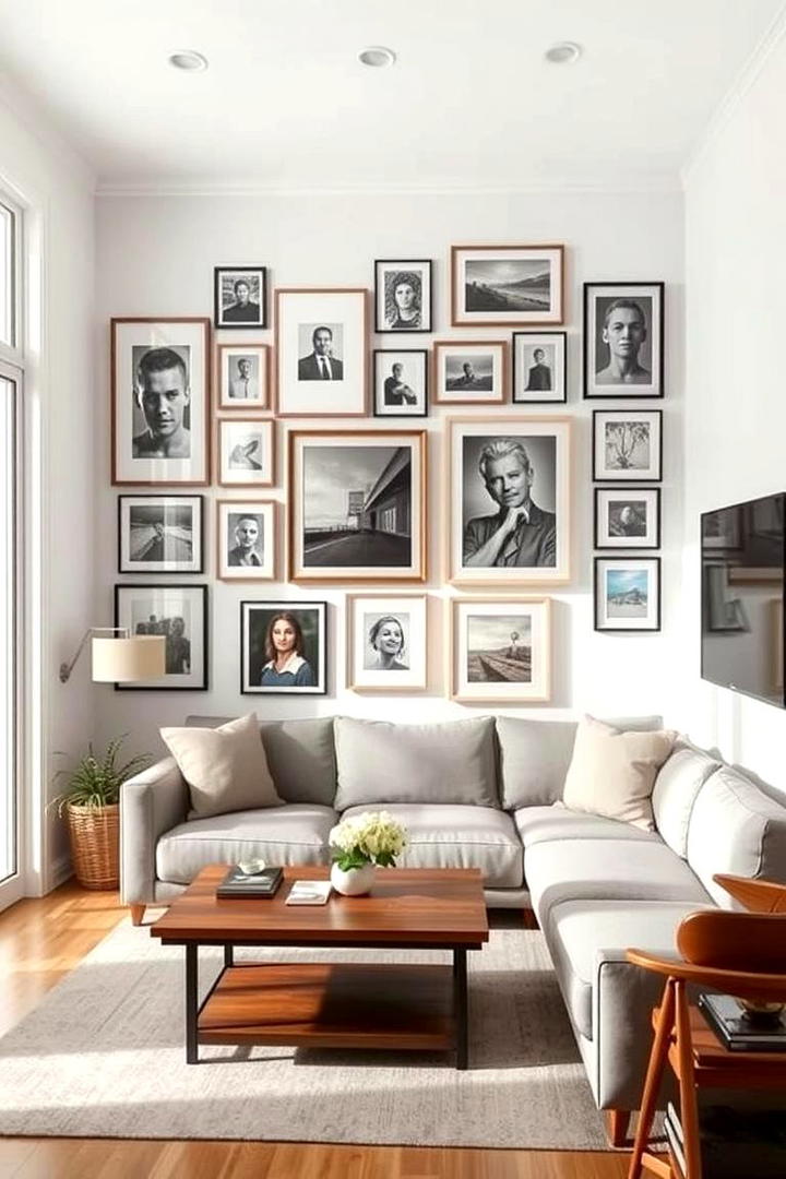 Artistic Gallery Walls - 21 Apartment Small Living Room Ideas