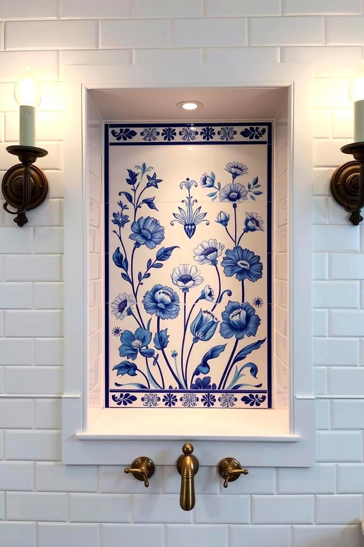 Artistic Hand Painted Tiles - 30 Bathroom Tile Ideas