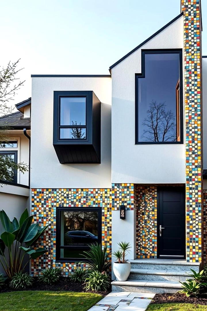 Artistic Home with Black Window Elements - 30 Houses With Black Windows