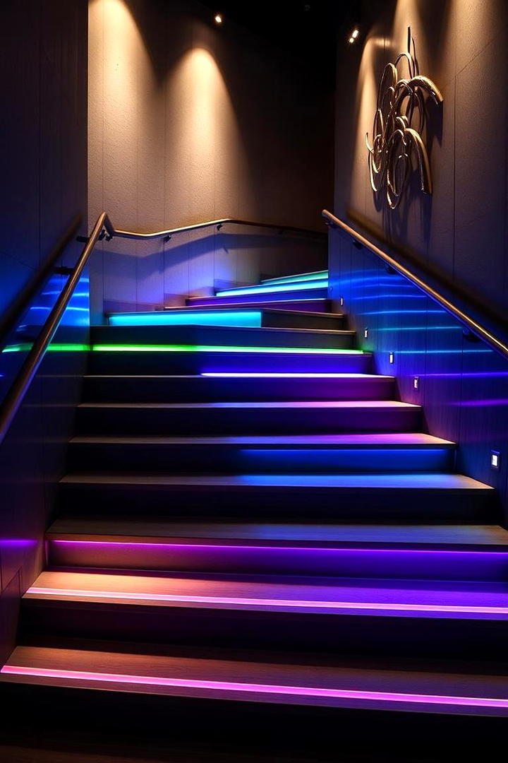 Artistic Lighting Stair Landing - 30 Stair Landing Ideas