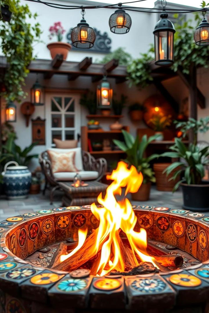 Artistic Mosaic Fire Pit - 21 Fire Pit Ideas