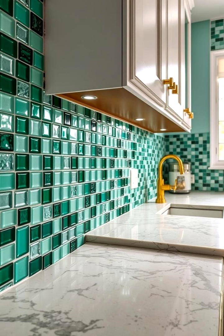 Artistic Mosaic Green Flair - 21 Green Accent Wall Ideas