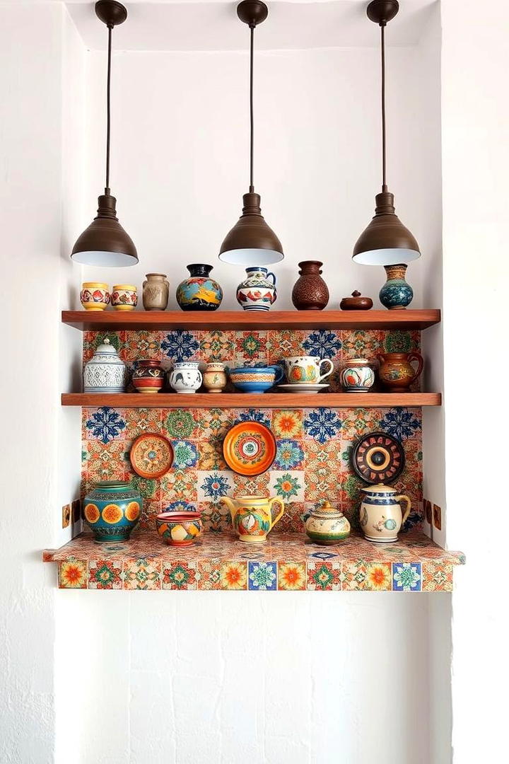 Artistic Mosaic Shelf - 21 Corner Shelf Ideas