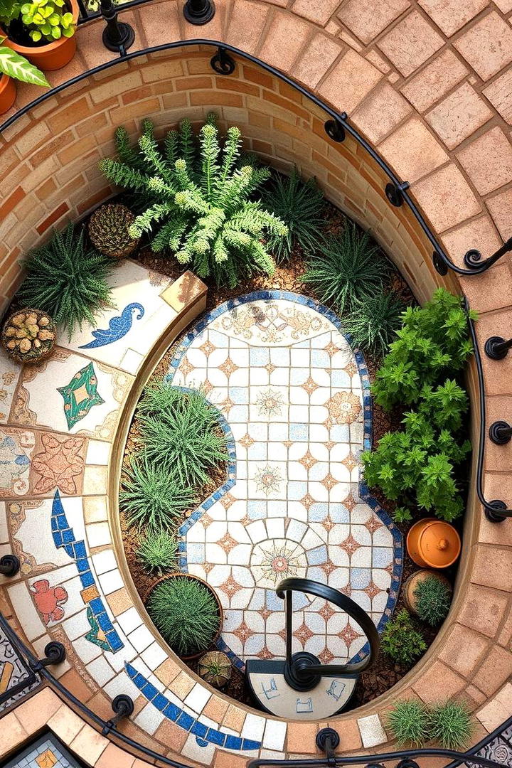 Artistic Mosaic Spiral - 30 Spiral Garden Design Ideas