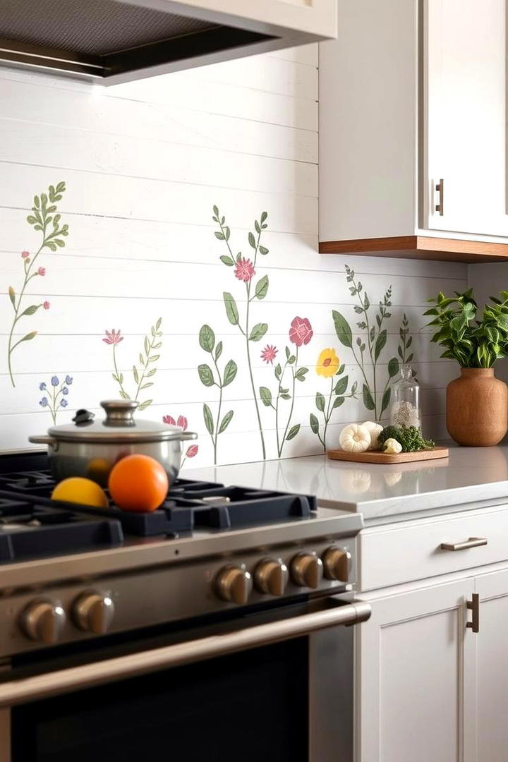 Artistic Shiplap Wall Murals - 30 Shiplap Backsplash Ideas for Your Kitchen